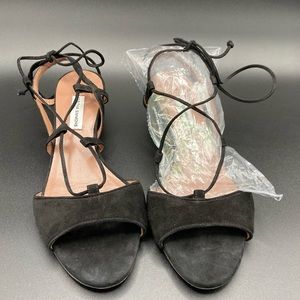 Tabitha Simmons Suede Strappy Chunky Heel Sandals